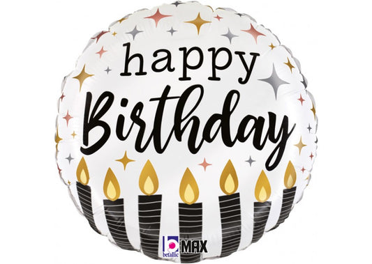 ๐ KIDDY BOX โ Ballon Happy Birthday Mรฉtallic Candel