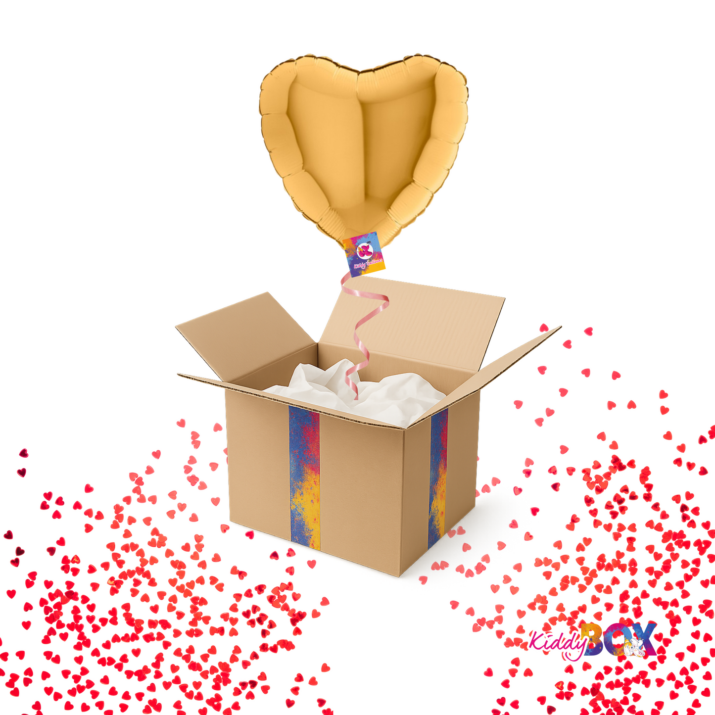 🎈 KIDDY BOX – Ballon Cœur Or