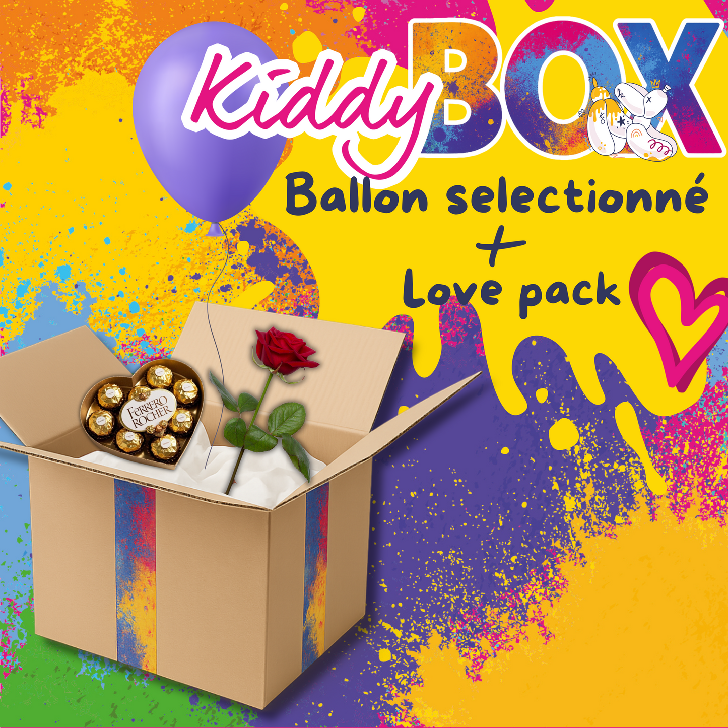 🎈 KIDDY BOX – Ballon Cœur Get me high